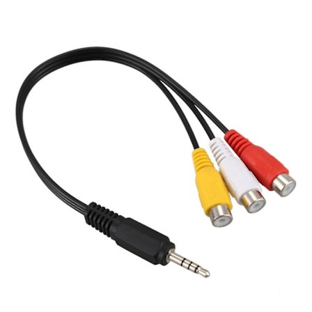 3,5 mm Hanplugg till 3 RCA Honkontakter Audio Video AV-kabel 22 cm (haoyi-yuhao
