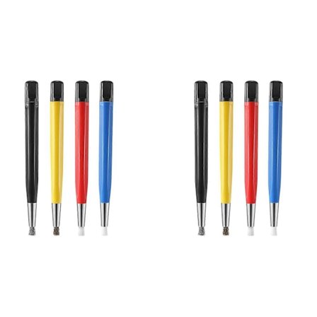 8 stk. Rustfjerningsbørste Pen Glasfiber / Messing / Stål / Nylon Børste Pen Form Urdele Polering
