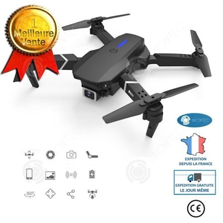 Drone pliant INN LS-E525 quadrirotor sort med 4K HD kamera og 2 batterier - Innovtec