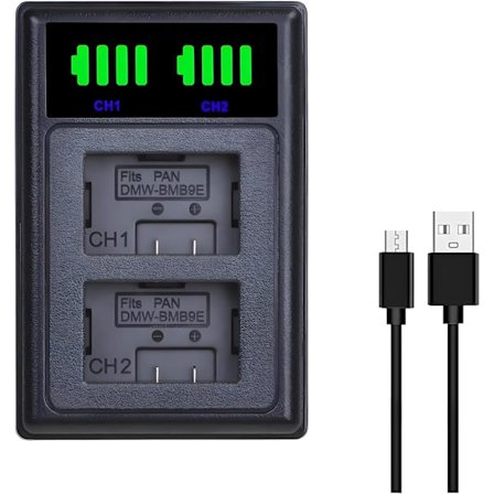 Batterioplader til Panasonic kamera DMW-BMB9 DMW-BMB9E oplader, DC-FZ82, DMC-FZ40