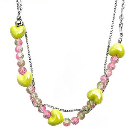 Dobbeltlags kjede håndlaget bohemsk runde perler kjede kragebeinkjede