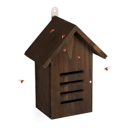 Nyckelpiga hus i brunt trä