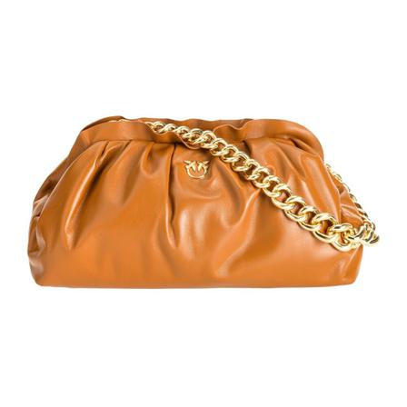 Pinko, Chain Clutch Bruin, Dames, Maat:ONE Size