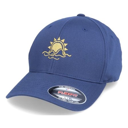 Iconic - Blå flexfit Keps - Golden Pineapple Navy Flexfit @ Hatstore