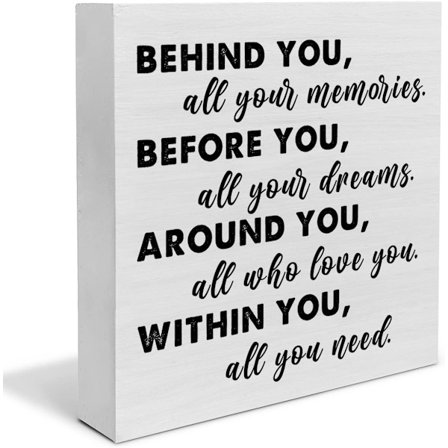 Eksamenscitat Trækasse Skilt Dekorativt Bordpladeskilt Positiv Bag Dig Alle Dine Minder Trækasse Blok Skilt Rustik Hjem Hylde Vægdekoration