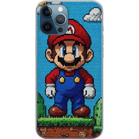Kompatibelt Mobilskal till Apple Apple iPhone 12 Pro Super Mario affisch Nintendo retro spelkaraktär 8bit pixelkonst klassiskt spel hjälte mural des