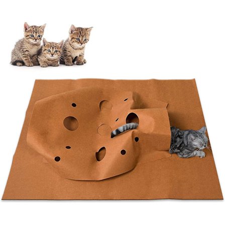 Katt Lek Aktivitetsmatta, Katt Spelmatta För Inomhuskatter, Fällbar Kattunnel Lekmatta Leksak, Filttyg Katt Agility Spelmatta