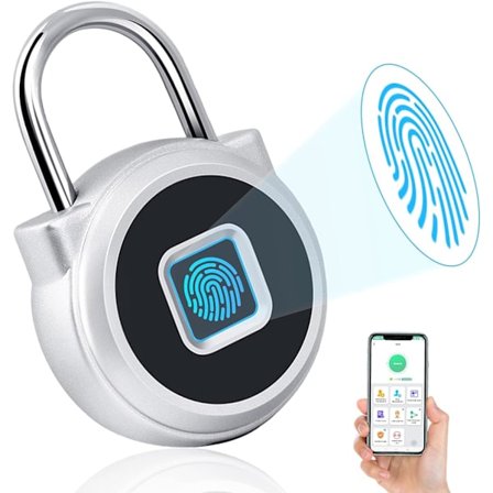 Fingeraftryks hængelås, kombinationshængelås, fingeraftryk og APP-oplåsning, IPX65 vandtæt