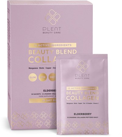 Plent Beauty Blend Collagen Elderberry 30 stk., Helse & Madvarer, Kollagen, Kollagenpulver