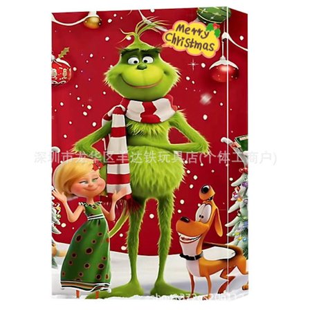 Grinch-adventskalender Jul blindboks 24 gaver grønt hår nedtelling Halloween blindboks