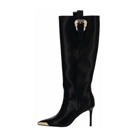 Versace Jeans Couture, High Boots Zwart, Dames, Maat:39 EU,Polyurethaan