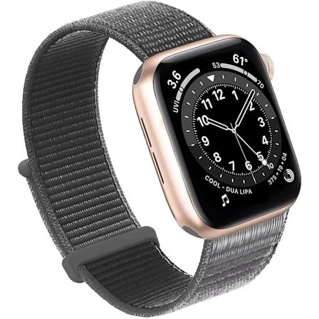 Kompatibel med Apple Watch-reim, Sport Nylon Loop-reim for kvinner og menn for iWatch Series Ultra 8 7 6 5 4 3 2 1 Se (38/40/41mm, mørk grå)