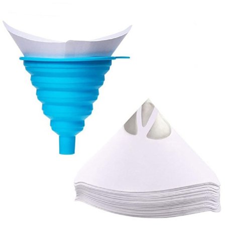 Papirtragtsæt Rensende Sietragt Foldbar Silikone