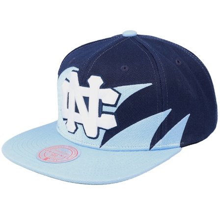 Mitchell & Ness - University of N.Carolina Sharktooth Navy/Light Blue Snapback Snapback Blue Cap - College @ Hatstore