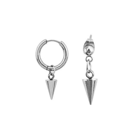 Hip Hop Geometriske Kegleøreringe i Rustfrit Stål Sølv Hoop Dangle Øreringe