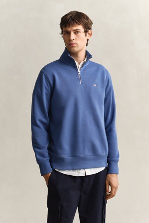 GANT Herren Sweatshirt mit halblangem Reißverschluss (M) Blau