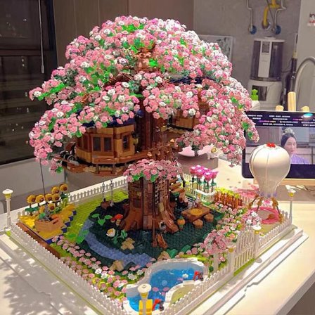 Price Smart! Sakura Trehus Byggesett - Pedagogisk Puslespill for Barn, Kreativt Leketøy (14.6*12*13cm)