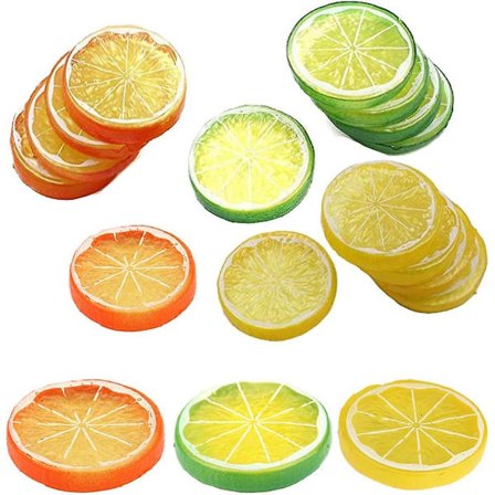 Almi 18 stk. Falske Citronskiver Simulation Frugtdekoration Til Fest Køkken Bryllupsgave