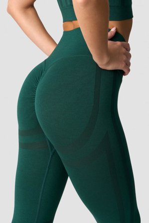 ICANIWILL - Rush Seamless Tights Dark Green Melange - Träningstights - Dam - Träningskläder från ICIW