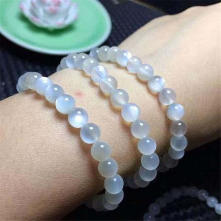 8mm Rund Kristall Månsten Natursten Sträckt Ukgrl Armband