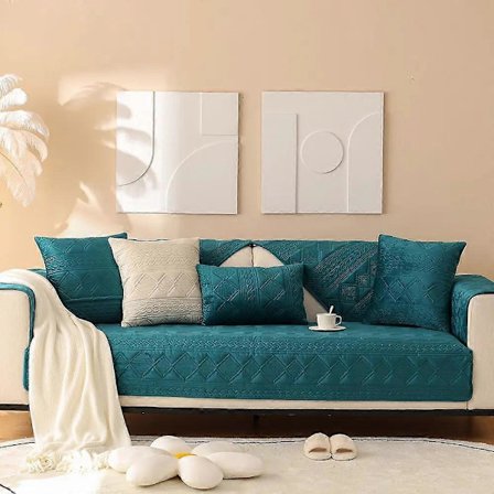 Pehmeä ja mukava samettinen sohvatyyny, neljä vuodenaikaa, yleiskäyttöinen, liukumaton istuintyyny, yksivärinen, minimalistinen, hengittävä sohvapyyhe