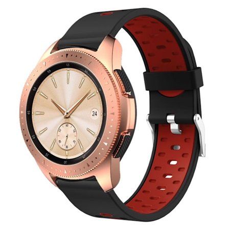 Samsung Galaxy Watch (42mm) tofarvet silikone Urrem - Sort / Rød