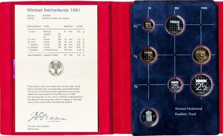 Holland 1991 - Proof møntsæt