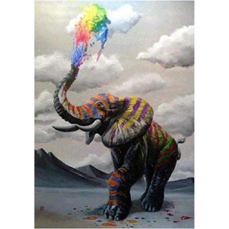 50x50cm Diamantmaleri Firkantede Perler 5D DIY Dyr Elefant mult