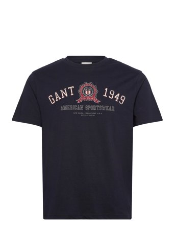 GANT Graphic Ss T-Shirt - Navy - L