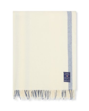 Lexington Gestreifte wohndecke aus recycelter wolle, blau/weiß