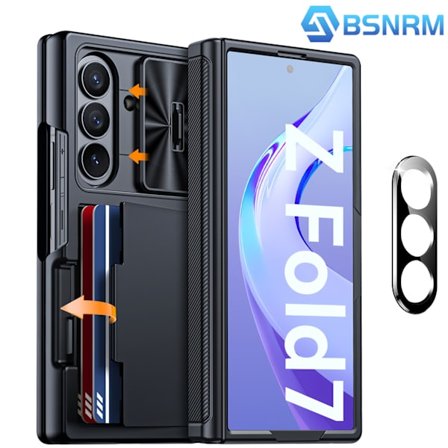 Puhelinkotelo - Tämä on Samsung Z Fold 7 -puhelimelle suunniteltu puhelinkotelo, jossa on kaksoislinssisuojat, monitoimipidike ja integroitu liukuva