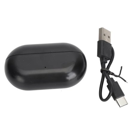 Clip-on Bluetooth-hörlurar med brusreducering, stereo-hörlurar med benledning för IOS och Android, svart