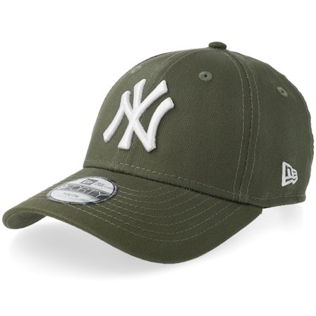 New Era - MLB Vert adjustable Casquette - Kids New York Yankees League Essential 9FORTY Olive/White Adjustable @ Hatstore