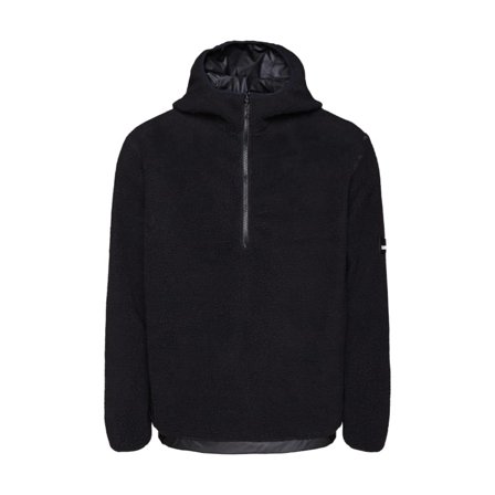 Rains Fleece Pullover Hoodie Unisex middle-layer synthetic jackets Black L/XL