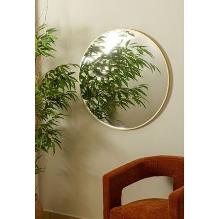 Pyöreä seinäpeili, kulta, 80x80 cm