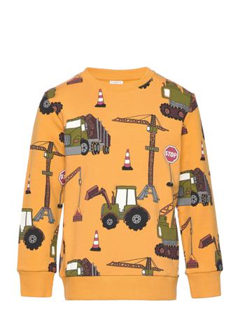 Sweater Aop Working Trucks Svetari Collegepaita Keltainen Lindex