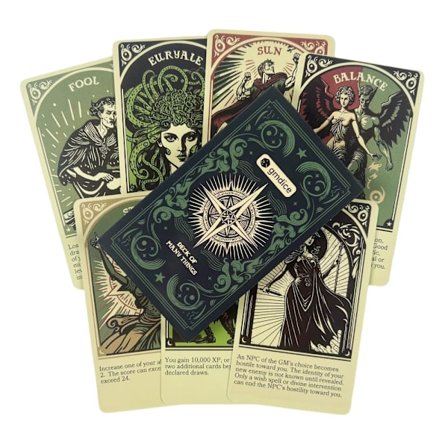 Monen asian pakka -oraakkelikortit, 22 kortin tarot-ennustuspakkaus, englanninkielinen laitos lautapeleihin