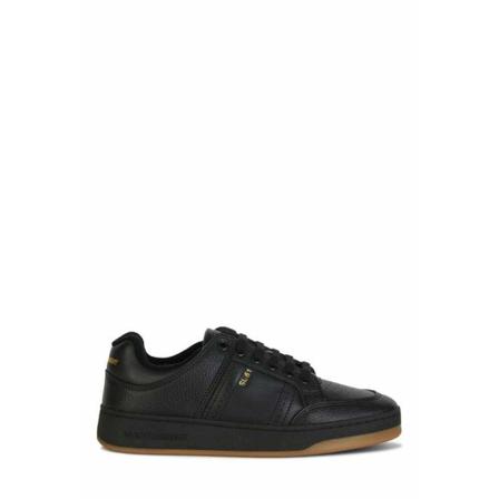 Saint Laurent Calf Leather Low Top Sneakers , Zwart , Heren , Maat: 43 EU