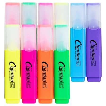 Highlighters, 12-pack med livfulla färger, överstrykningspennor för vuxna och studenter, understrykningar, skol- och kontorsmaterial