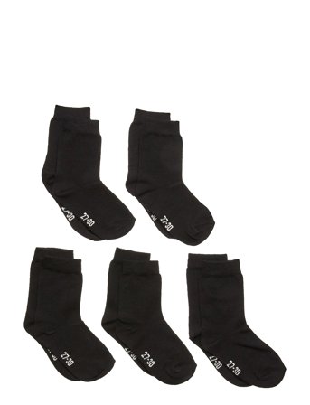 Minymo Ankle Sock -Solid (5-Pack) - Black - 27-30