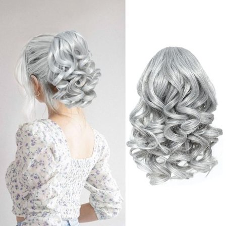 Kort krøllet snoretræk Hestehale Extensions Syntetisk Clip In Hair Extensions Elegant til daglig brug Hårtilbehør