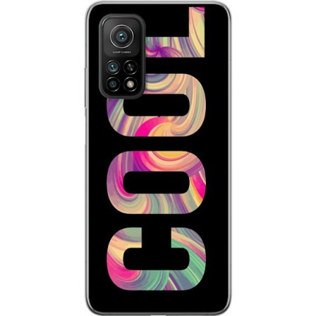 Yhteensopiva Puhelinkuori Xiaomi Xiaomi Mi 10T Pro 5G Nykytaiteellinen typografia taiteilu sanaa LOVE nestemäisissä sateenkaariväreissä mustaa tau