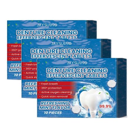 Brusetabletter til rengøring af proteser, mundhulepleje for at opretholde frisk ånde og fjerne lugt