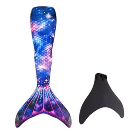 Holdbar havfruehale til børn til svømning, Monofin inkluderet stjernehimmel starry sky-FF-