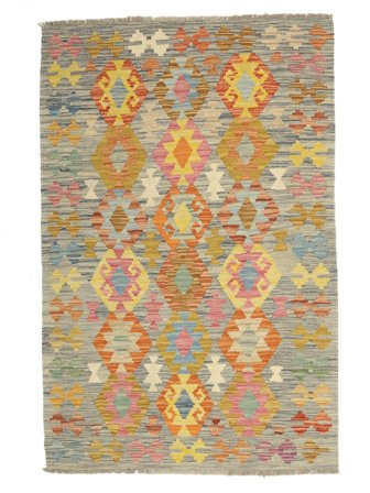Oriental Kilim Afghan Old Style Rug 102X155 Brown/Dark Yellow Wool, Afghanistan