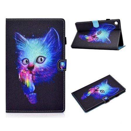 Lenovo Tab M10 FHD Plus læderetui med mønsterprint - Kat