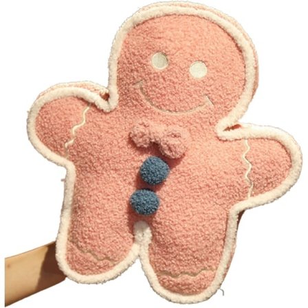 Mjuk Pepparkaksgubbe Plyschdocka Mjuk Prydnadskudde - Rosa