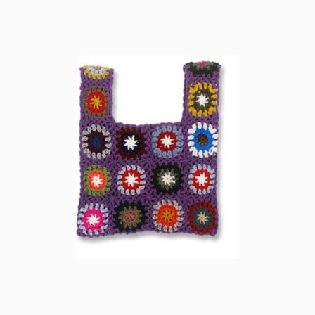 Håndtaske Uld strikketaske MØRK LILLA