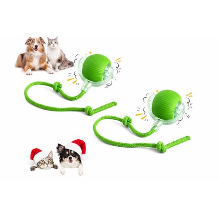 2 Pcs 360° Smart Automatisk Rullande Husdjursboll – Uppladdningsbar med Oregelbunden Rörelse för Katt & Hund