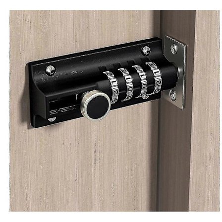 Kombinationslås Lås 4-cifret Kombinationslås Mekanisk Kodelås Dørlås Nøglefri Skyde Lås Sort [DB]